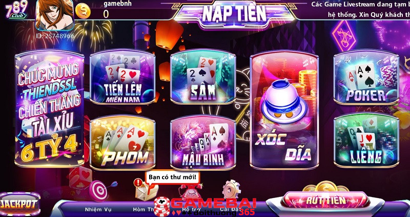 Game bài 789 Club sở hữu những trò chơi này