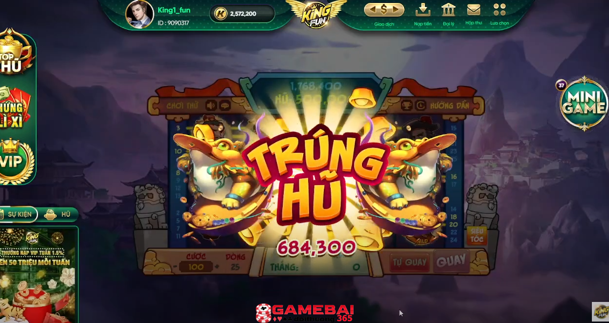 Nổ hũ King Fun – Cơ hội trúng Jackpot cực lớn